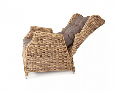 Плетеное кресло раскладное Форио 4SIS из искусственного ротанга, цвет соломенный