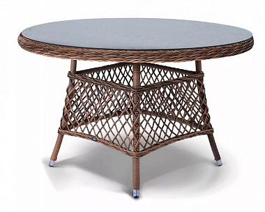 Плетеный круглый стол Эспрессо 4SIS из искусственного ротанга, цвет коричневый