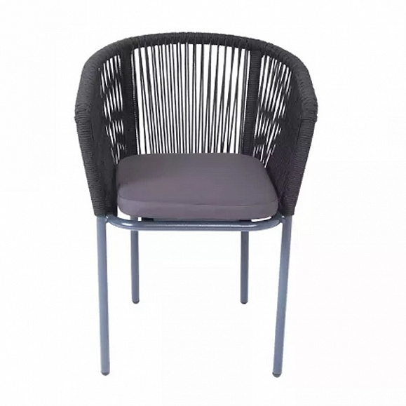 Плетеный стул Марсель 4SIS из роупа (веревки), цвет темно-серый фото 2