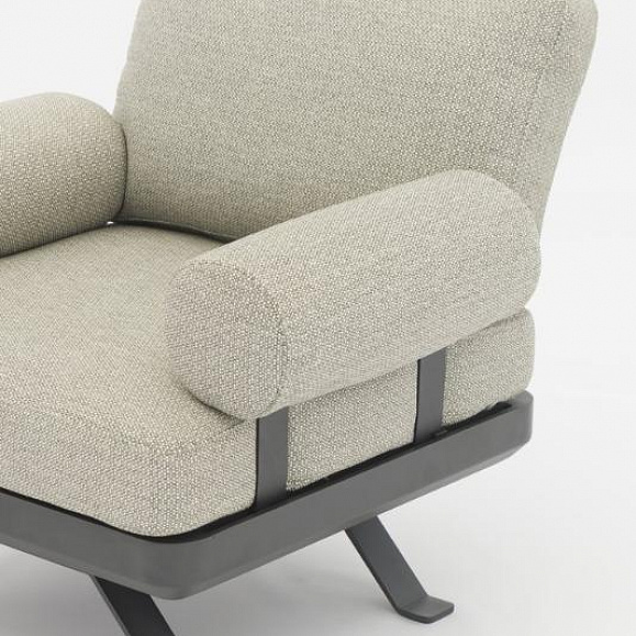 Комплект лаунж мебели Lund Brafritid с креслом, антрацит/серый, алюминий фото 7