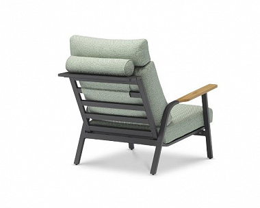Кресло Malmo Brafritid с пуфом, антрацит/зелёный, алюминий/тик