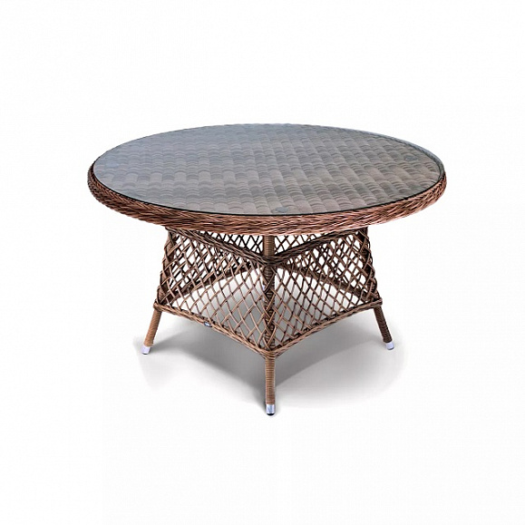 Плетеный круглый стол Эспрессо 4SIS из искусственного ротанга, цвет коричневый фото 2