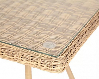 Плетеный стол Айриш 4SIS из искусственного ротанга, цвет соломенный