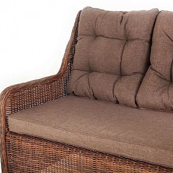 Правый модуль дивана Бергамо 4SIS из искусственного ротанга, цвет коричневый фото 4