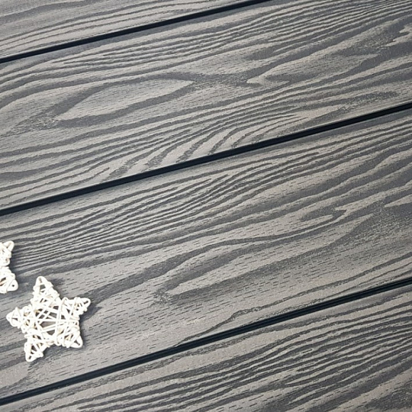 Террасная доска Террапол Смарт 3D Полнотелая с пазом 4000 или 3000х130х22 мм, цвет Черное Дерево фото 2