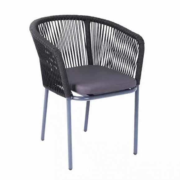 Плетеный стул Марсель 4SIS из роупа (веревки), цвет темно-серый фото 4